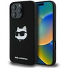Dėklas Karl Lagerfeld Silicone Choupette Head Print MagSafe - Case Apple iPhone 16 Pro Max juodas