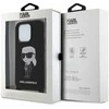 Apple iPhone 15 Pro Max Karl Lagerfeld dėklas juodos spalvos Crossbody silikoninis Ikonik (Klhcp15xcbsknk) juodos spalvos