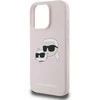 Karl Lagerfeld Liquid silikoninis Double Heads MagSafe Apple iPhone 16 Pro dėklas telefonui rožinės spalvos