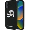 Karl Lagerfeld Liquid silikoninis Double Heads MagSafe Apple iPhone 16 Plus dėklas telefonui juodos spalvos
