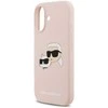 Karl Lagerfeld Liquid Silicone Double Heads MagSafe dėklas skirtas Apple iPhone 17 rožinės spalvos