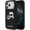 Karl Lagerfeld Liquid Silicone Double Heads MagSafe dėklas skirtas Apple iPhone 17 Pro juodos spalvos