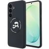 Karl Lagerfeld Liquid Silicone Double Heads magnetinis dėklas, skirtas Samsung Galaxy S26 FE, juodas