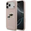 Karl Lagerfeld Liquid Silicone Double Heads MagSafe dėklas skirtas Apple iPhone 17 Pro Max rožinės spalvos