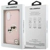 Karl Lagerfeld Liquid Silicone Double Heads MagSafe dėklas skirtas Apple iPhone 17 rožinės spalvos