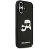 Karl Lagerfeld Liquid Silicone Double Heads MagSafe dėklas skirtas Apple iPhone 17 juodos spalvos