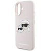Karl Lagerfeld Liquid silikoninis Double Heads MagSafe Apple iPhone 16 dėklas telefonui rožinės spalvos