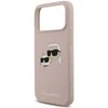 Karl Lagerfeld Liquid Silicone Double Heads MagSafe dėklas skirtas Apple iPhone 17 Pro Max rožinės spalvos