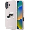 Karl Lagerfeld Liquid silikoninis Double Heads MagSafe Apple iPhone 16 dėklas telefonui rožinės spalvos