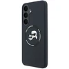Karl Lagerfeld Liquid Silicone Double Heads magnetinis dėklas, skirtas Samsung Galaxy S26 FE, juodas