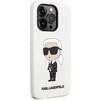 Karl Lagerfeld KLHCP14LSNIKBCH iPhone 14 Pro 6,1″ kietas dėklas baltos spalvos Silicone Ikonik