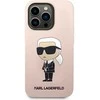 Apple iPhone 14 Pro Karl Lagerfeld dėklas Silicone Ikonik (KLHCP14LSNIKBCP) rožinės spalvos