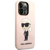 Apple iPhone 14 Pro Karl Lagerfeld dėklas Silicone Ikonik (KLHCP14LSNIKBCP) rožinės spalvos