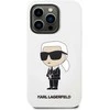 Apple iPhone 14 Pro Karl Lagerfeld dėklas Silicone Ikonik (KLHCP14LSNIKBCH) baltos spalvos