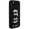 Dėklas Karl Lagerfeld Silicone Karl &amp; Choupette Heads - Apple iPhone 15 Plus Case Juodas