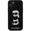 Dėklas Karl Lagerfeld Silicone Karl &amp; Choupette Heads - Apple iPhone 15 Plus Case Juodas