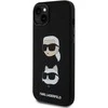 Dėklas Karl Lagerfeld Silicone Karl &amp; Choupette Heads - Apple iPhone 15 Plus Case Juodas