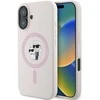 Karl Lagerfeld KLHMP16SSCMKCRHP iPhone 16 6,1 colio eilinis/rožinis kietas dėklas Silikoninis Karl&Choupette galvučių žiedas MagSafe