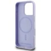 Karl Lagerfeld Liquid silikoninis Karl and Choupette MagSafe Apple iPhone 16 Pro dėklas telefonui violetinės spalvos
