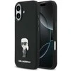 Karl Lagerfeld Liquid Silicone Metal Ikonik dėklas skirtas Apple iPhone 17 juodos spalvos