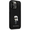 Apple iPhone 15 Pro Karl Lagerfeld silikoninis dėklas Ikonik Metal Pin (KLHCP15LSMHKNPK) juodos spalvos