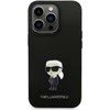 Apple iPhone 15 Pro Karl Lagerfeld silikoninis dėklas Ikonik Metal Pin (KLHCP15LSMHKNPK) juodos spalvos