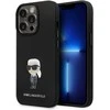Apple iPhone 15 Pro Karl Lagerfeld silikoninis dėklas Ikonik Metal Pin (KLHCP15LSMHKNPK) juodos spalvos