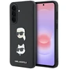 Karl Lagerfeld Liquid Silicone Metal Karl and Choupette dėklas skirtas Samsung Galaxy A37 juodos spalvos