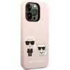 Apple iPhone 14 Pro Max Karl Lagerfeld dėklas silikoninis Karl &amp; Choupette Magsafe (KLHMP14XSSKCI) light rožinės spalvos