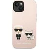 Apple iPhone 14 Plus Karl Lagerfeld dėklas silikoninis Karl & Choupette Magsafe (KLHMP14MSSKCI) rožinės spalvos