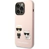 Apple iPhone 14 Pro Max Karl Lagerfeld dėklas silikoninis Karl & Choupette Magsafe (KLHMP14XSSKCI) light rožinės spalvos