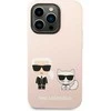 Apple iPhone 14 Pro Karl Lagerfeld dėklas silikoninis Karl &amp; Choupette Magsafe (KLHMP14LSSKCI) light rožinės spalvos