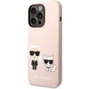 Apple iPhone 14 Pro Karl Lagerfeld dėklas silikoninis Karl &amp; Choupette Magsafe (KLHMP14LSSKCI) light rožinės spalvos