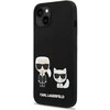 Apple iPhone 14 Plus Karl Lagerfeld dėklas Liquid silikoninis Karl & Choupette Magsafe (KLHMP14MSSKCK) juodos spalvos