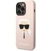 Dėklas Karl Lagerfeld KLHMP14XSLKHLP IPHONE 14 PRO MAX 6.7 "HARDCASE LIGHT Rožinis/LIGHT Rožinis SILICONE KARL`S HEAD MAGSAFE