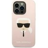 Dėklas Karl Lagerfeld KLHMP14XSLKHLP IPHONE 14 PRO MAX 6.7 "HARDCASE LIGHT Rožinis/LIGHT Rožinis SILICONE KARL`S HEAD MAGSAFE
