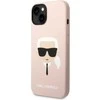 Dėklas Karl Lagerfeld KLHMP14MSLKHLP IPHONE 14 PLUS / 15 PLUS 6.7 "HARDCASE LIGHT Rožinis / LIGHT Rožinis SILICONE KARL`S HEAD MAGSAFE