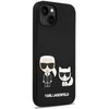 Apple iPhone 14 Plus Karl Lagerfeld dėklas Liquid silikoninis Karl & Choupette Magsafe (KLHMP14MSSKCK) juodos spalvos