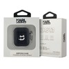 Apple AirPods Karl Lagerfeld Cover Monogram Choupette Head ausinių dėklas juodos spalvos