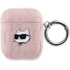 Karl Lagerfeld KLA2PGCHPP AirPods 1/2 dėklas rožinės spalvos Monogram Choupette Head