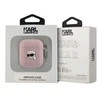 Apple AirPods Karl Lagerfeld Cover Monogram Karl Head ausinių dėklas rožinės spalvos
