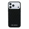 Dėklas Karl Lagerfeld Grained Allover Logo Metal Elongated skirtas iPhone 18 Pro Max/17 Pro Max juodas