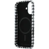 Karl Lagerfeld PU Houndstooth Resin Plate MagSafe dėklas skirtas Apple iPhone 17 juodos spalvos