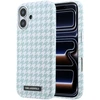 Karl Lagerfeld PU Houndstooth Resin Plate MagSafe dėklas skirtas Apple iPhone 17 Mėlyna