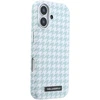 Karl Lagerfeld PU Houndstooth Resin Plate MagSafe dėklas skirtas Apple iPhone 17 Mėlyna