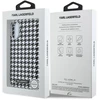 Karl Lagerfeld PU Houndstooth Resin Plate MagSafe dėklas skirtas Apple iPhone 17 juodos spalvos