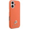 Karl Lagerfeld PU Karl and Choupette Heads Pins MagSafe dėklas skirtas Apple iPhone 17 Oranžinis