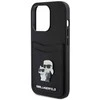 Karl Lagerfeld KLHCP15LSAPKCNPK Apple iPhone 15 Pro 6.1" juodos spalvos kietas dėklas Saffiano Cardslot Karl&Choup