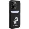 Karl Lagerfeld KLHCP15LSAPKCNPK Apple iPhone 15 Pro 6.1" juodos spalvos kietas dėklas Saffiano Cardslot Karl&Choup