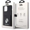 Karl Lagerfeld dėklas, skirtas iPhone 15 Pro Max 6,7" KLHCP15XSAPKCNPK juodas kietas dėklas Saffiano Cardslot KC Metal P